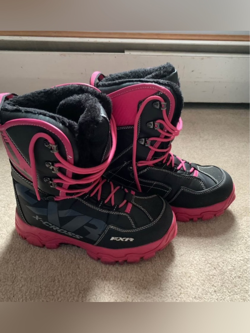 Women’s FXR X-Cross Insulated Black and Pink Winter Snow Boots